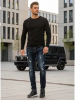 FashionStreet pánske tmavomodré nohavice UX3810 FashionStreet pánske tmavomodré nohavice UX3810
