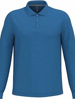 Kariban K 243 Pánske polo s dlhým rukávom z piqué 20.K243 svetlo kráľovská modrá