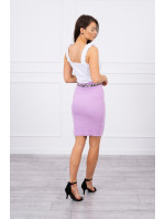 Pruhovaná vypasovaná sukňa fialová