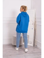 Zateplená mikina s nevädzovo modrými patentkami