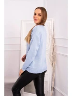 Sveter s výstrihom do V modrý