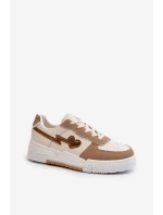 Sneakersy Damskie Na Platformie Beżowe Zeparine