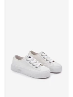 Dziecięce Młodzieżowe Trampki LEE ISLA C LOW JR 50251058 Białe
