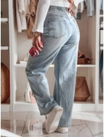 Dámske džínsové nohavice so širokými nohavicami STEREO modré FashionStreet UY2436 Dámske džínsové nohavice so širokými nohavicami STEREO modré FashionStreet UY2436