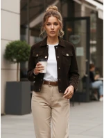 Dámska semišová bunda coffee FashionStreet TY5583