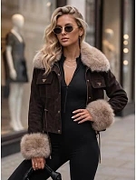Dámska zimná bunda s kožušinou, hnedá, FashionStreet TY5704 Dámska zimná bunda s kožušinou, hnedá, FashionStreet TY5704