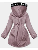 Dámska oversize parka ružová (B8080)