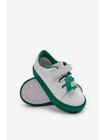 Dziecięce Sneakersy Trampki Z Przypinką Biało-Zielone Pennyn