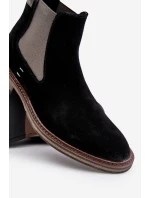 Pánske členkové topánky Chelsea OO174154 Black - Big Star Pánske členkové topánky Chelsea OO174154 Black - Big Star