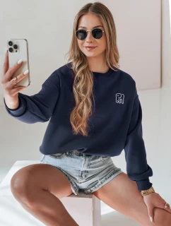 Dámska nadrozmerná vyšívaná mikina SOFTSLON navy blue FashionStreet BY1431