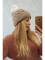 Fleecová čiapka Ilona K218 beige+ecru