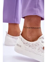 Damskie Koronkowe Tenisówki BIG STAR W274925 Białe