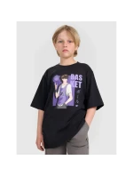Chlapčenské tričko oversize s potlačou 4F 4FJRAW25TTSHM3062-20S