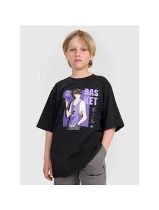 Chlapčenské tričko oversize s potlačou 4F 4FJRAW25TTSHM3062-20S