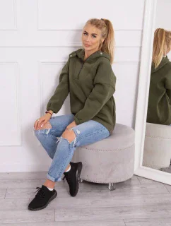 Khaki mikina s kapucňou