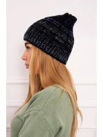 Fleecová čiapka Melisa K241 čierna + modrá
