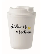 DĚDA VÍ VŠECHNO - bílý termohrnek 300 ml