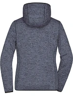 Daiber JN 588 Dámska pletená fleecová bunda s kapucňou 02.0588 denim melange/čierna Daiber JN 588 Dámska pletená fleecová bunda s kapucňou 02.0588 denim melange/čierna