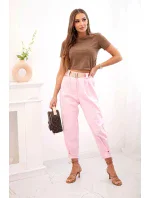 Letné nohavice Punto so zapínaním na nohaviciach candy pink