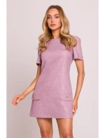 M855 Mini šaty áčkového strihu - marsala
