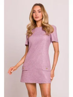 M855 Mini šaty áčkového strihu - marsala