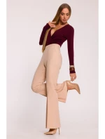 M874 Nohavice s rozšírenými nohavicami - béžové