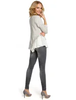 M333 Asymetrická vrstvená blúzka - púdrová