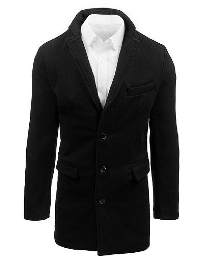 Pánsky čierny kabát CX0380