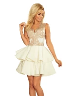 Dámske šaty CHARLOTTE 200-1 Ecru s béžovou - Numoco Dámske šaty CHARLOTTE 200-1 Ecru s béžovou - Numoco