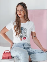 Dámske tričko s potlačou TRENDAY biele FashionStreet RY2825 Dámske tričko s potlačou TRENDAY biele FashionStreet RY2825