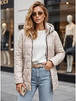 Dámska prešívaná bunda s odnímateľnou kapucňou, svetlosivá, FashionStreet TY5792 Dámska prešívaná bunda s odnímateľnou kapucňou, svetlosivá, FashionStreet TY5792