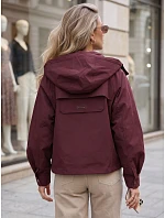 Dámska prechodná bunda s kapucňou, vínová, FashionStreet TY5964 Dámska prechodná bunda s kapucňou, vínová, FashionStreet TY5964