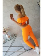 Sada s volánikmi oranžová neónová