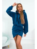 Zateplené šaty s džínsovým obálkovým spodkom