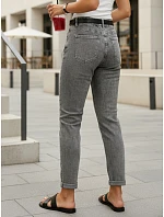 Dámske nohavice Mom Fit s vysokým pásom sivá FashionStreet UY2976