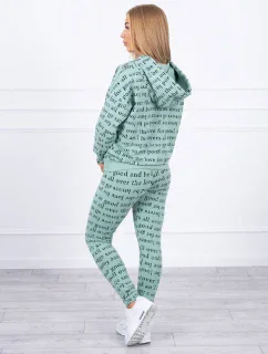 Tlačená sada tmavo mätová