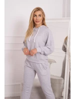 Šedá mikina s kapucňou