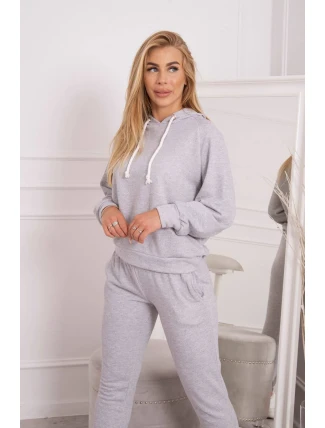 Šedá mikina s kapucňou