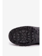 Śniegowce Męskie Na Zamek Ocieplane Futerkiem Czarne Linnora