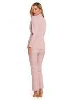 K141 Sako s dvojitým vreckom a klopou - krepová ružová K141 Sako s dvojitým vreckom a klopou - krepová ružová