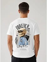 Pánske tričko Forever Cool oversize biele FashionStreet NX4010R Pánske tričko Forever Cool oversize biele FashionStreet NX4010R