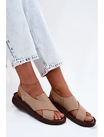 Zazoo 40392 Kožené dámské sandály Cappucino