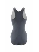 Dámské jednodílné plavky 729 tmavě šedá s oranžovou - Sesto Senso Dámské jednodílné plavky 729 tmavě šedá s oranžovou - Sesto Senso