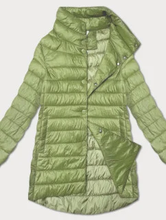 Dámska prešívaná bunda v pistáciovej farbe so stojacím golierom Minority (P3-6908-396)