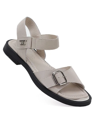 Dámske béžové kožené sandále Vinceza 26-62303