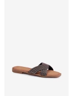 Dámské ploché nazouváky se štrasem Černé Zinnia