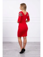 Šaty s krídlami na ramenách červené Šaty s krídlami na ramenách červené