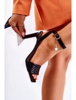 Damskie Sandały Na Obcasie Czarne Camellia