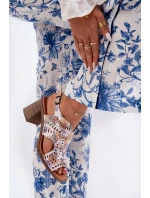 Ażurowe Sandały Damskie Na Słupku Multikolor Tosine