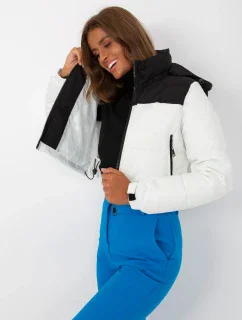 Dámska bunda NM KR D2 3825 68P biela a čierna